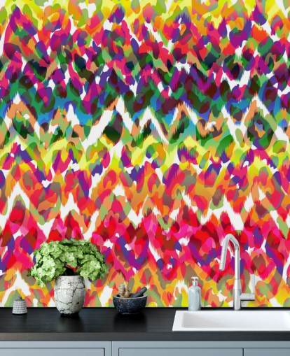 Colourful Chevron Tribal Wallpaper