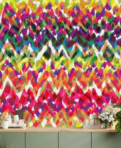 Colourful Chevron Tribal Wallpaper