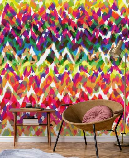 Colourful Chevron Tribal Wallpaper