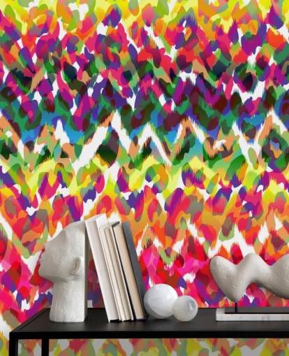 Papel pintado tribal de chevron colorido