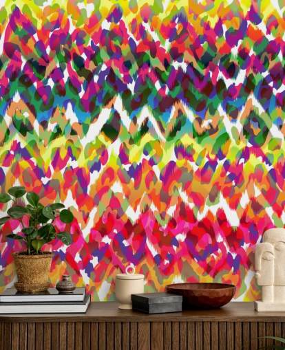 Papel de parede colorido Chevron Tribal