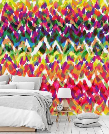 Papier peint coloré Chevron Tribal