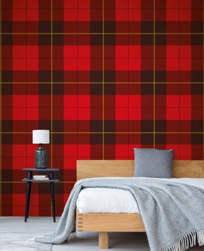 Papier Peint Tartan Rouge