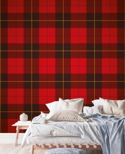 Rød Tartan Baggrund Rød Tartan Baggrund