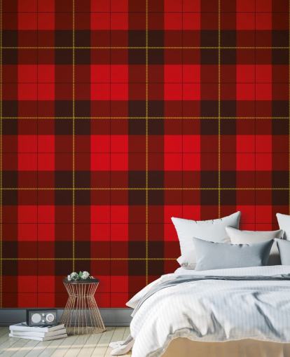 Rød Tartan Bakgrunn Rød Tartan Bakgrunn