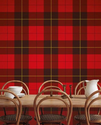 Rød Tartan Baggrund