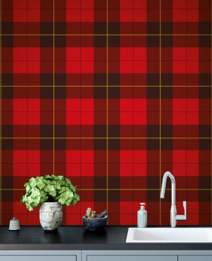 Rød Tartan Baggrund Rød Tartan Baggrund