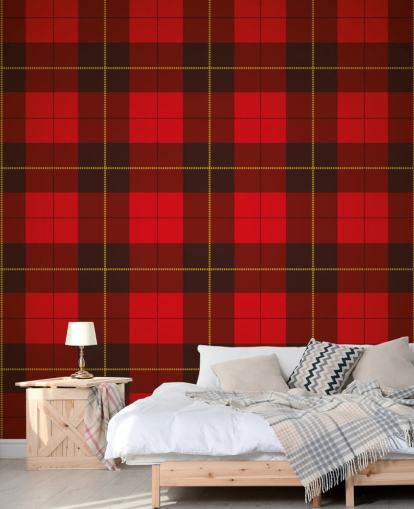 Röd Tartan Bakgrund