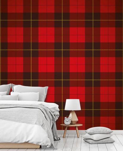 Papier Peint Tartan Rouge