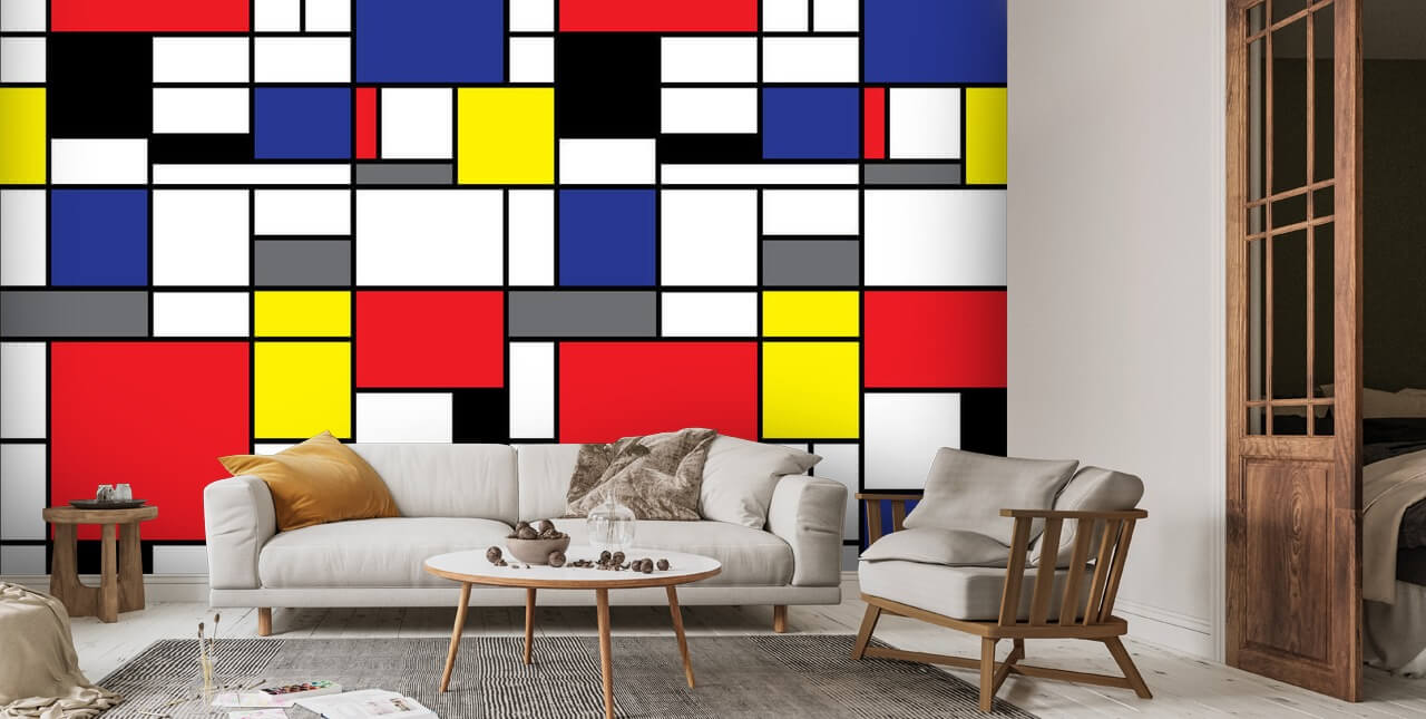 Mondrian Inverted Colours Mondrian Wallpaper Poster Neoplasticism (Piet Mondrian) Imitation