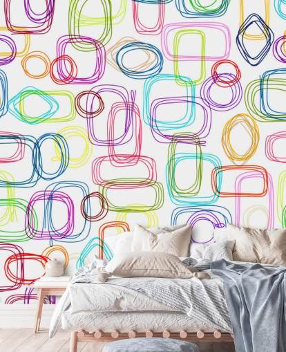 Papier peint de formes colorées lignées