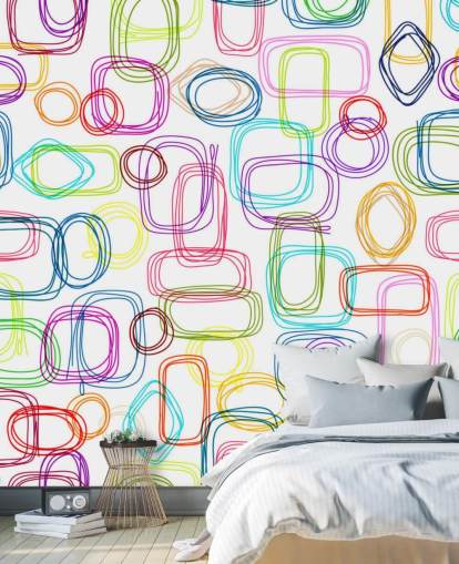 Lined Colourful Shapes Wallpaper Lined Colourful Shapes Wallpaper