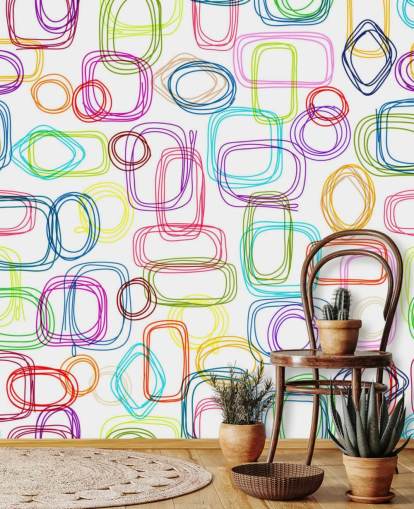 Papel pintado con formas coloridas