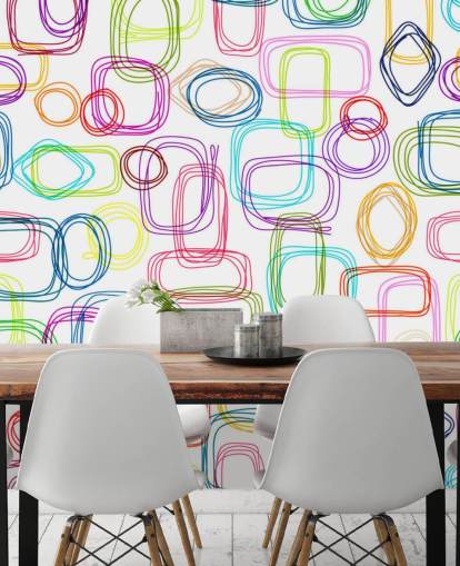 Lined Colourful Shapes Wallpaper Lined Colourful Shapes Wallpaper