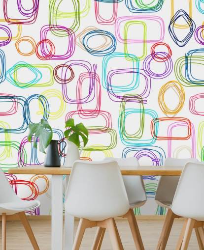 Papel pintado con formas coloridas Papel pintado con formas coloridas