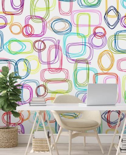 Papel pintado con formas coloridas