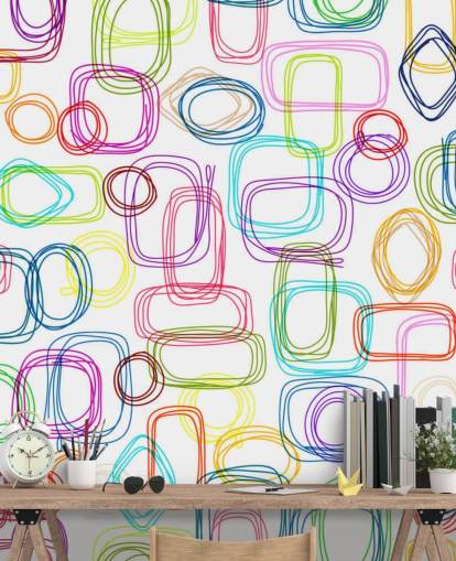 Papel pintado con formas coloridas Papel pintado con formas coloridas