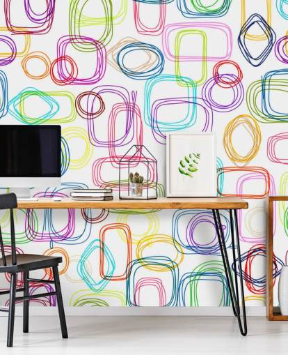 Papel pintado con formas coloridas