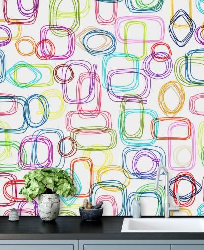 Papel pintado con formas coloridas