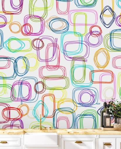 Papel pintado con formas coloridas