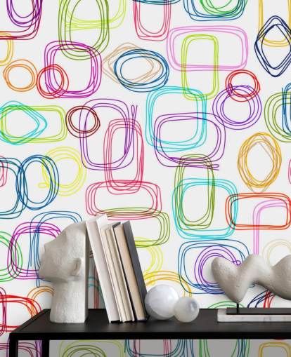 Lined Colourful Shapes Wallpaper Lined Colourful Shapes Wallpaper