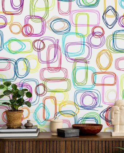 Lined Colourful Shapes Wallpaper Lined Colourful Shapes Wallpaper