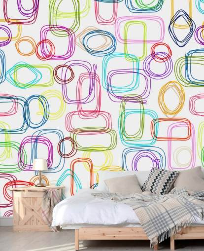 Papel pintado con formas coloridas
