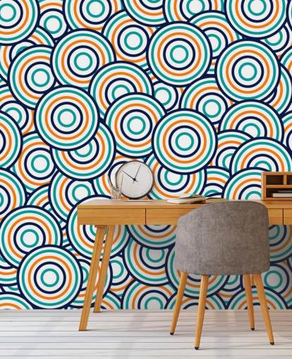 layered circle patterns wallpaper