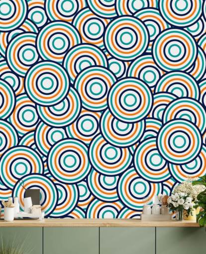 layered circle patterns wallpaper