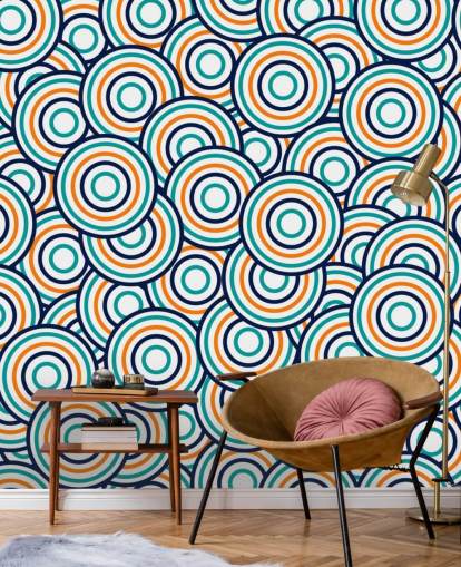 layered circle patterns wallpaper