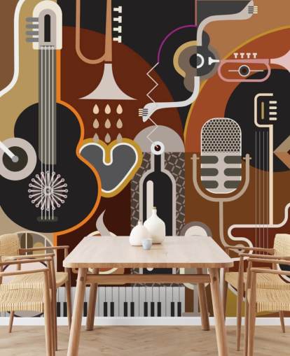 Art Deco Music Art Wallpaper