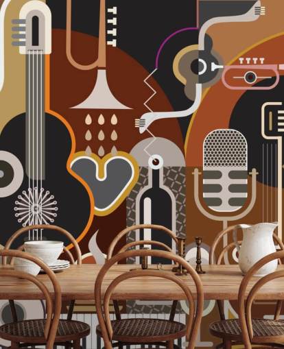Art Deco Music Art Wallpaper