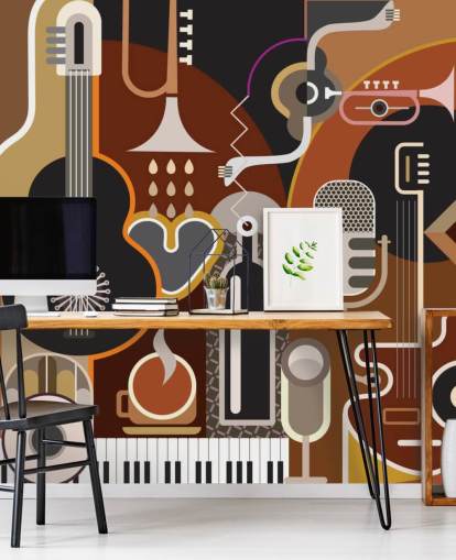 Art Deco Music Art Wallpaper