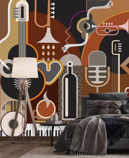 Carta da parati Art Deco Music Art