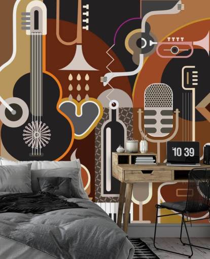 Art Deco Music Art Wallpaper