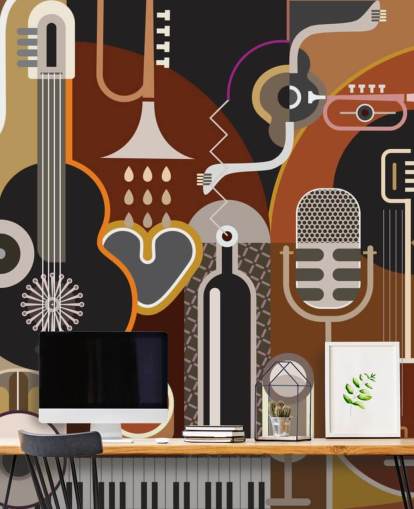 Carta da parati Art Deco Music Art Carta da parati Art Deco Music Art