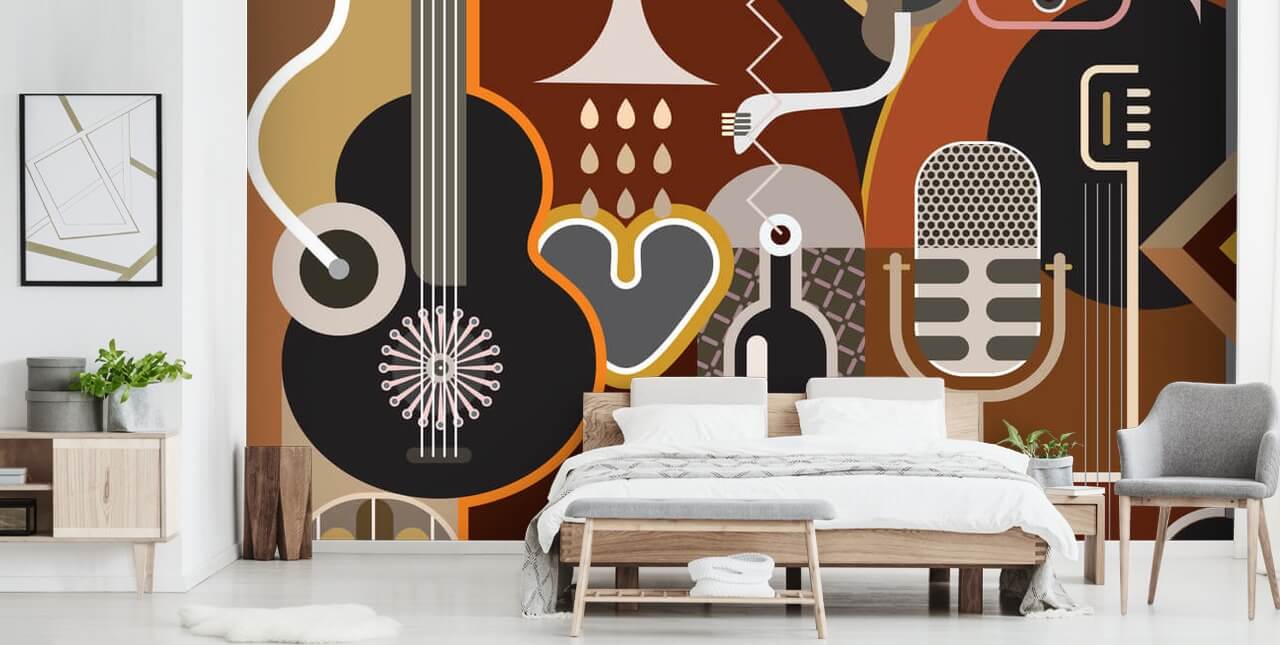 Carta da parati Art Deco Music Art