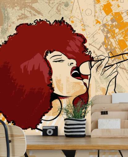 Singer Abstract Art Wallpaper