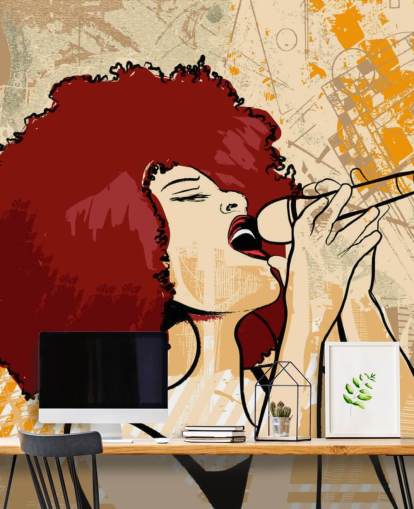 Fond d'écran d'art abstrait chanteur