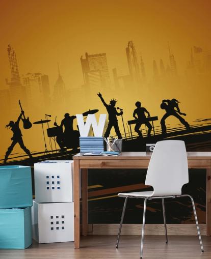 Rock Band Silhouette behang