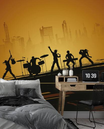 Rockband-Silhouette Tapete