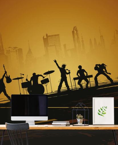 Papier peint Silhouette Rock Band Papier peint Silhouette Rock Band
