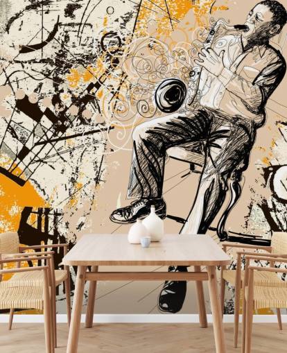 Papier Peint Art Joueur Jazz