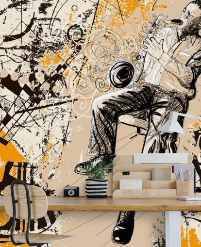 Jazz Player Art Baggrund Jazz Player Art Baggrund