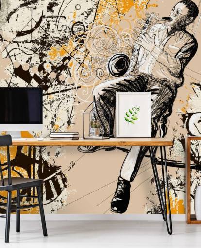 Jazz Player Art Baggrund