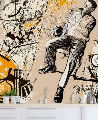 Jazz Player Art Baggrund