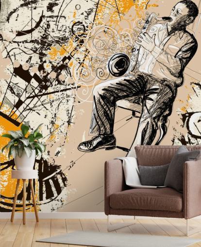 Papier Peint Art Joueur Jazz Papier Peint Art Joueur Jazz
