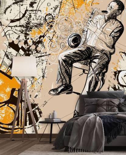 Jazzspiller Kunst Bakgrunn