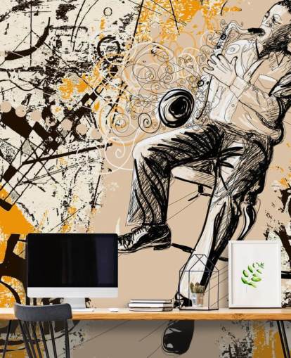Jazz Player Art Behang