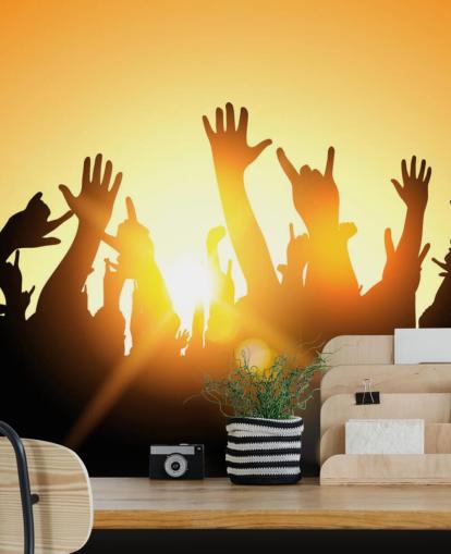 Silhouette of People at a Concert Wallpaper